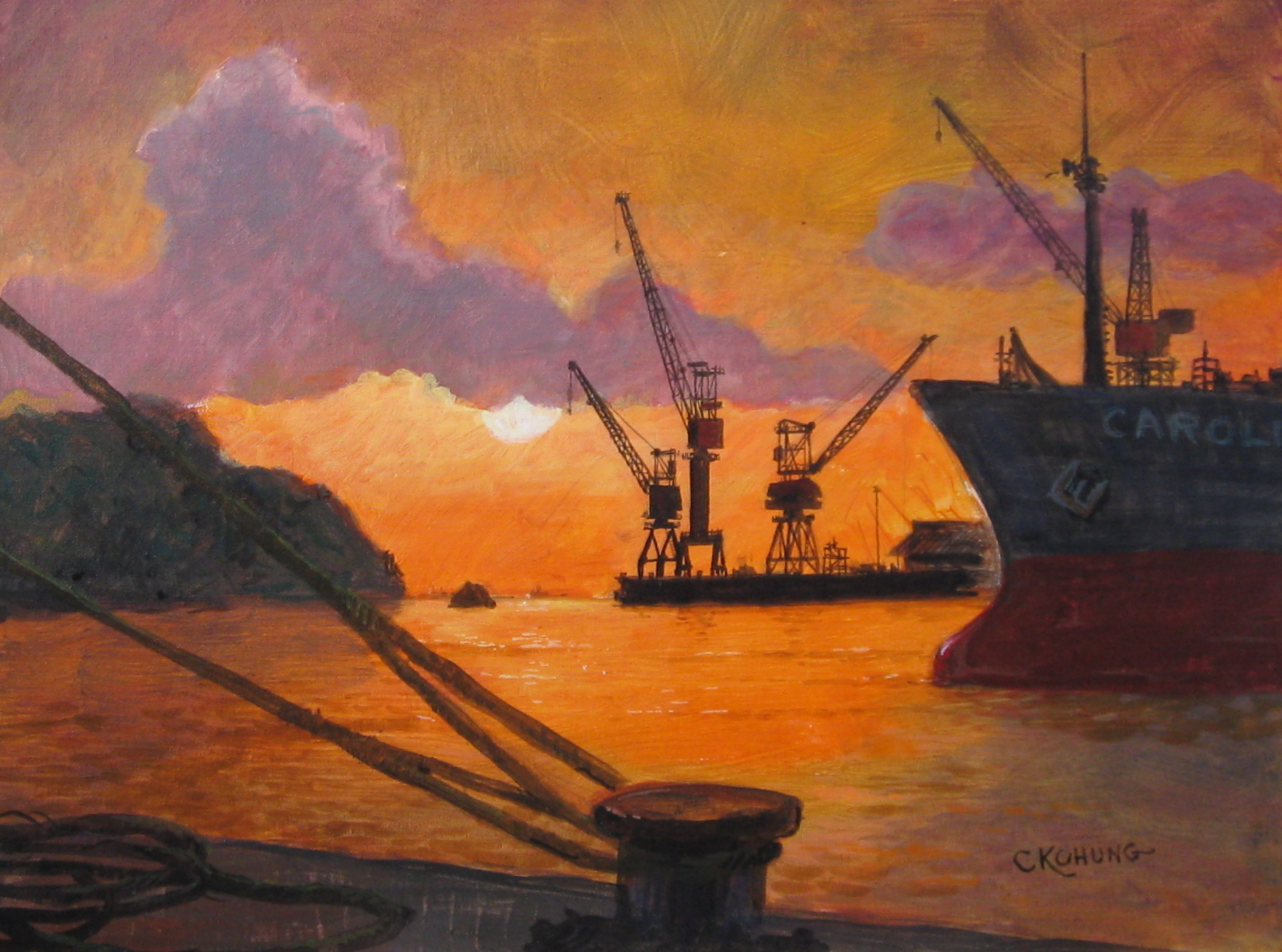 2297x1706 Shipyard Paintings The Art Of Chung Chee Kit - Shipyard Painting