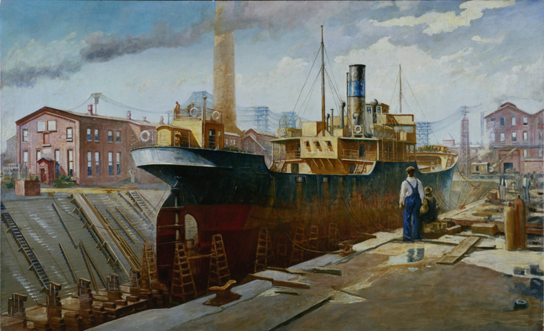 789x480 Gurney Journey Painting Newport's Shipyards - Shipyard Painting