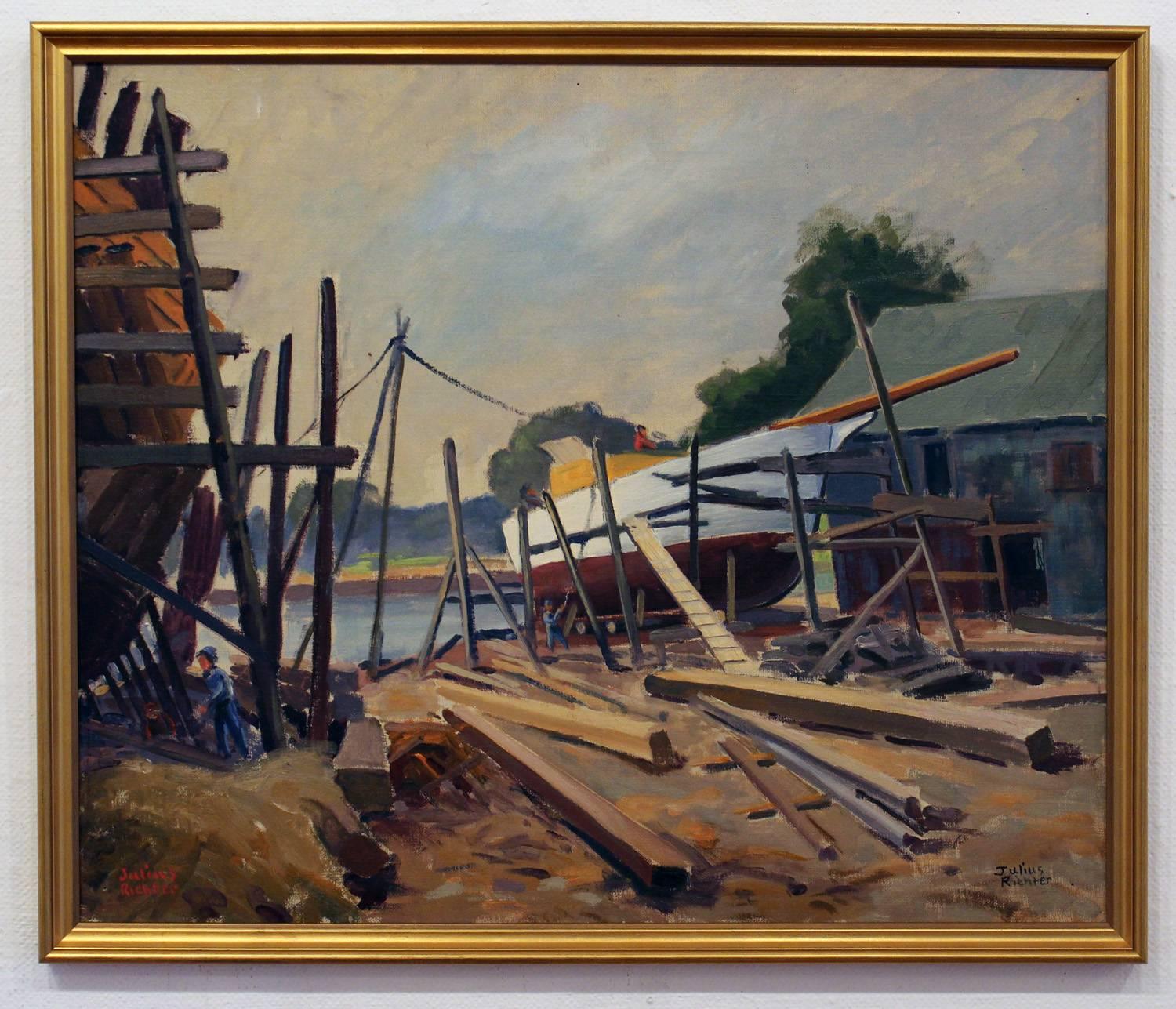 1500x1287 Julius Richter - Shipyard Painting