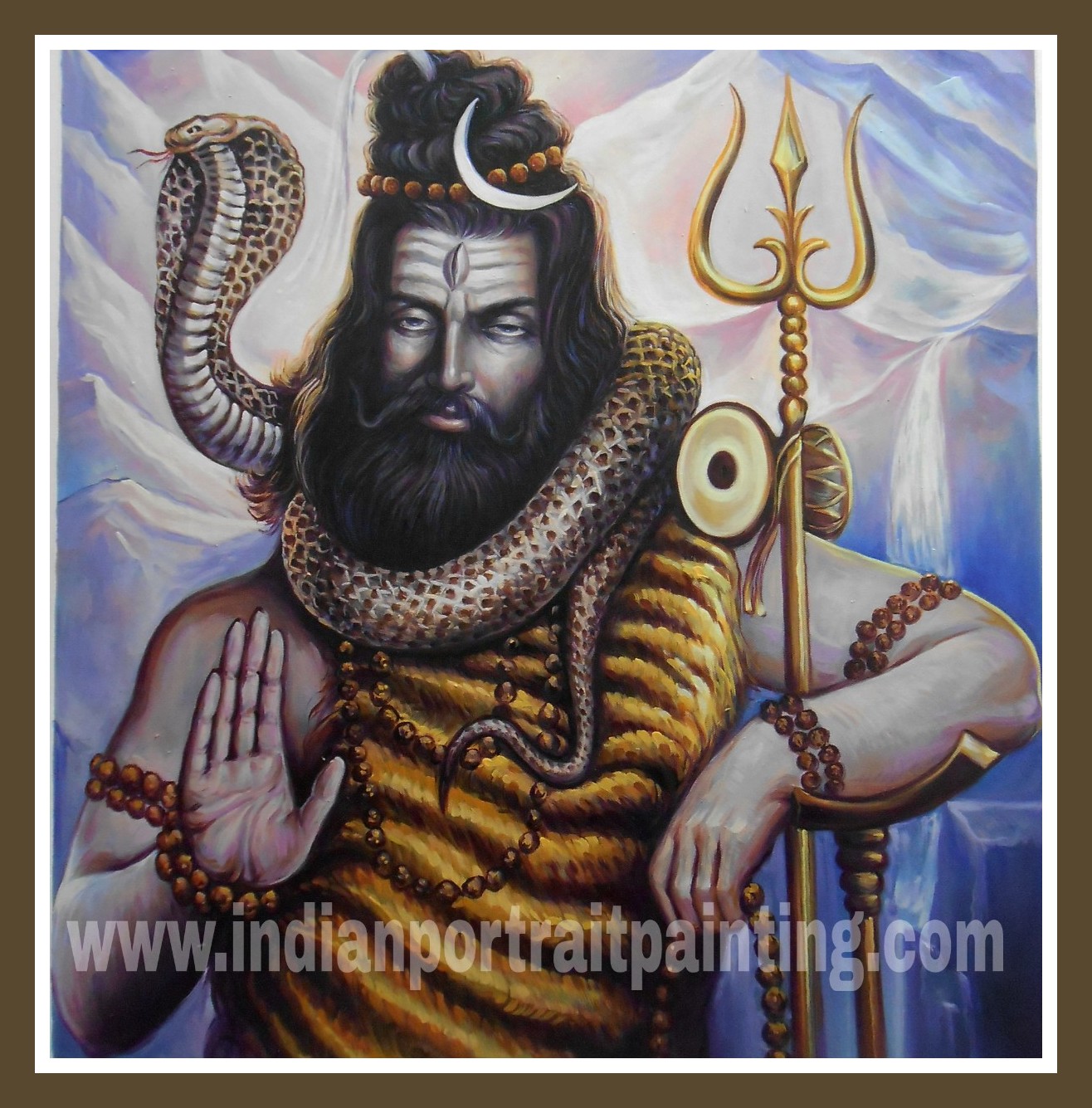 1316x1335 Lord Shiva Oil Painting Art On Canvas Hand Painted Indian - Shiva Oil Painting