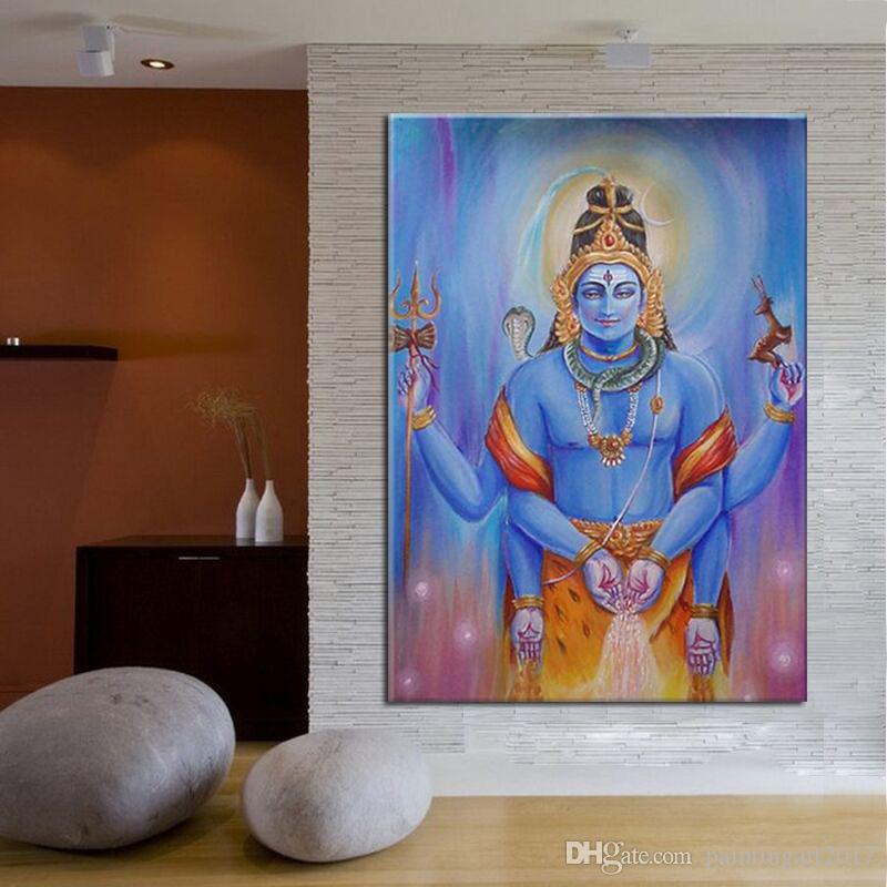 800x800 2018 Pure Hand Painted India Lord Shiva Oil Painting On Canvas - Shiva Oil Painting