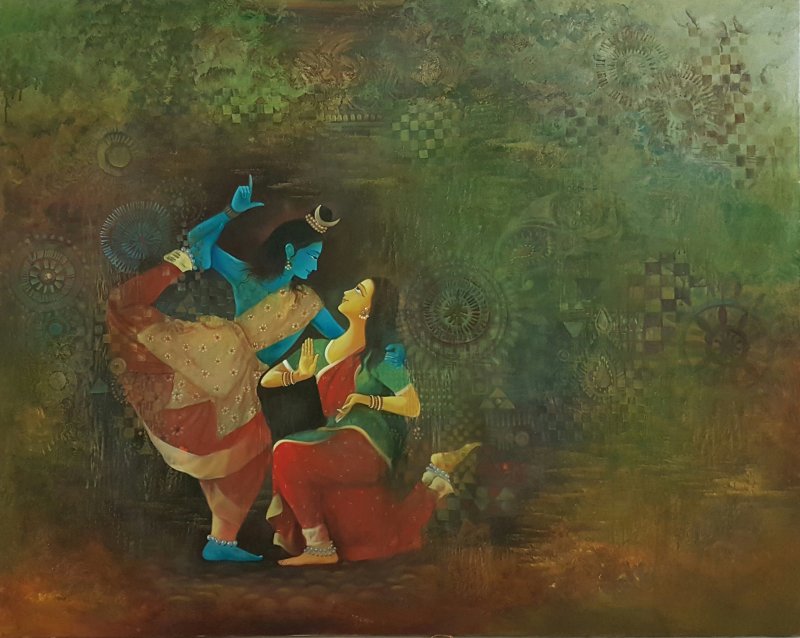 800x638 Shiva By Artist Durshit Bhaskar Religious Art Oil Paintings - Shiva Oil Painting