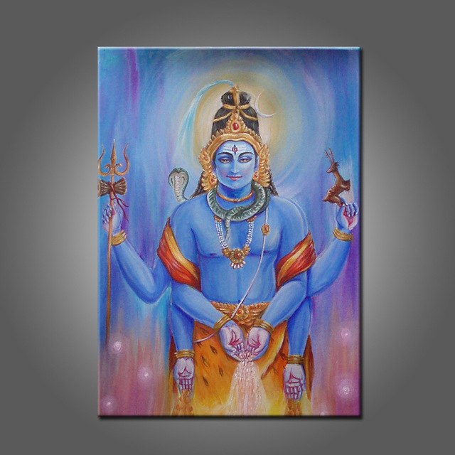 640x640 Strong Skills Artist Pure Hand Painted India Lord Shiva Oil - Shiva Oil Painting