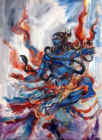 350x480 Natraja Shiva Abhishek Singh Art - Shiva Painting