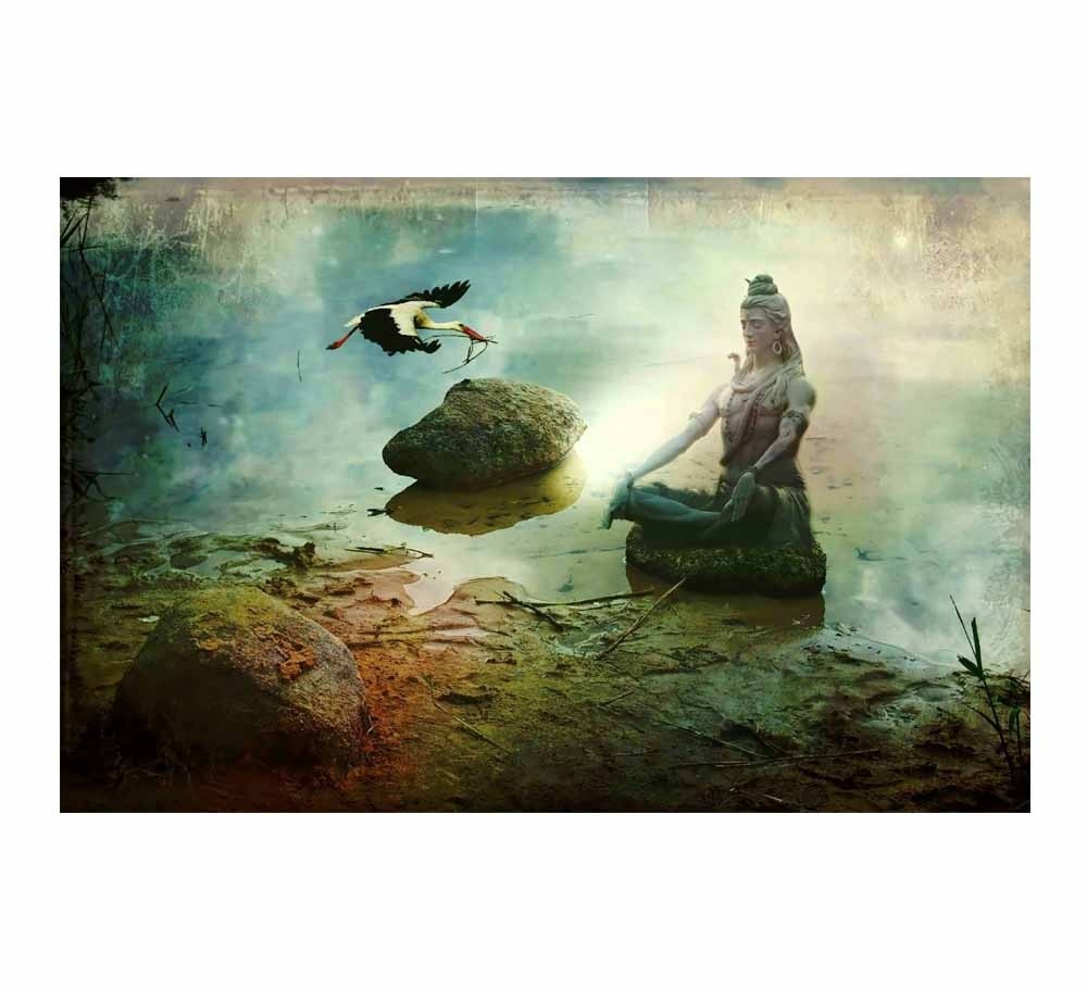 1000x910 Buy Divine Lord Shiva Painting With Mount , Home Decor Items - Shiva Painting