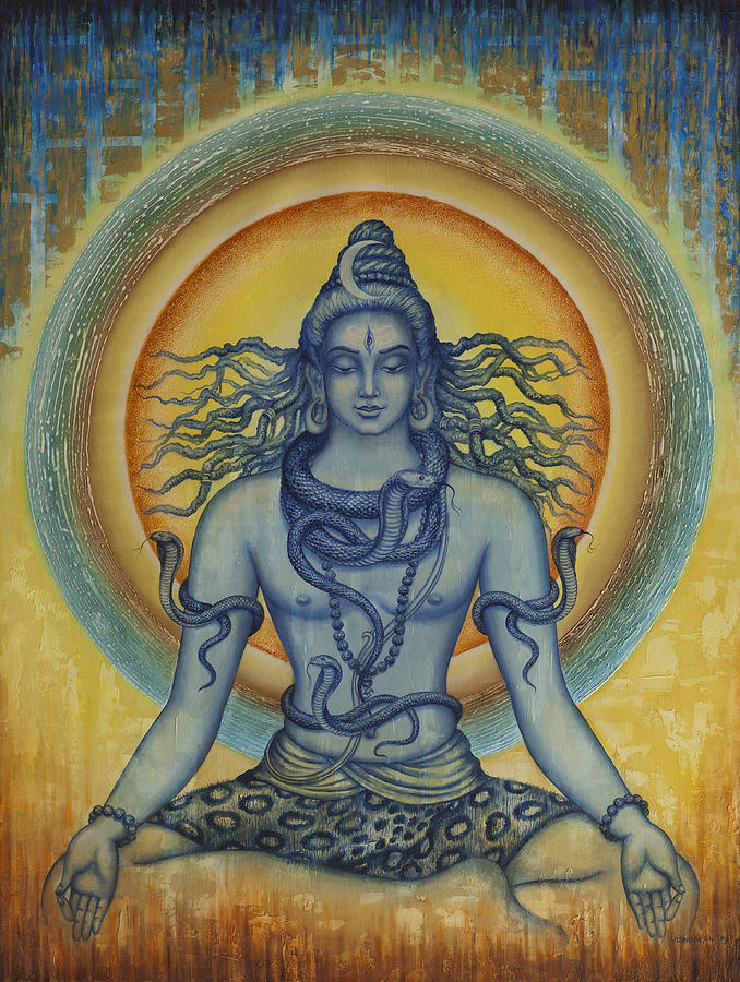 678x900 Shiva Painting By Vrindavan Das - Shiva Painting