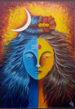 300x437 Shiva Paintings Online - Shiva Painting