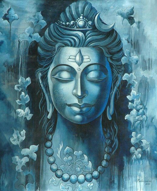 517x627 Silence Of Shiva Hindu Deities, Lord - Shiva Painting