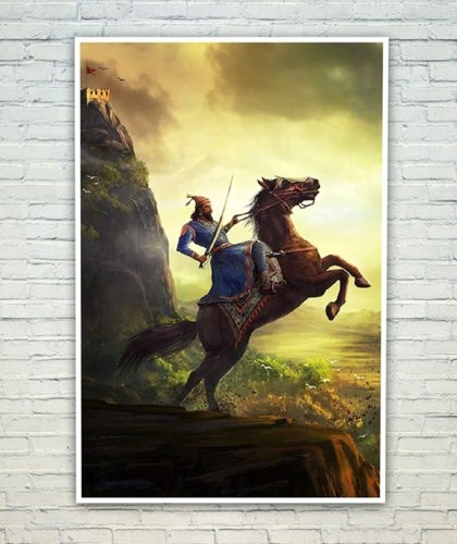 420x500 Posterskart Shivaji Maharaj Painting Poster (Plastic, Multicolour - Shivaji Maharaj Painting