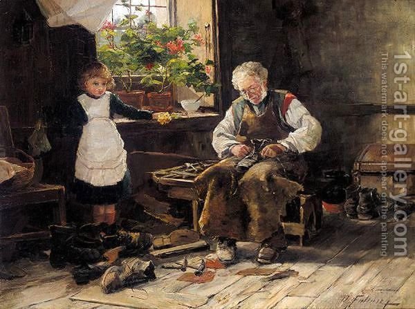 600x447 The Village Shoemaker David Fulton Reproduction 1st Art Gallery - Shoemaker Painting