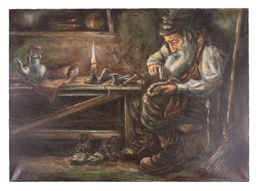 370x275 Oil Painting On Canvas, Shoemaker - Shoemaker Painting