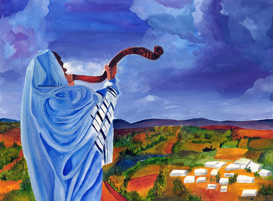 900x664 Shofar I Painting By Dawnstarstudios - Shofar Painting