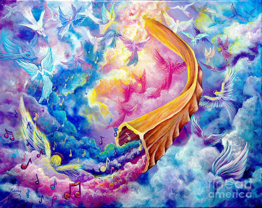 900x717 The Shofar Painting By Nancy Cupp - Shofar Painting