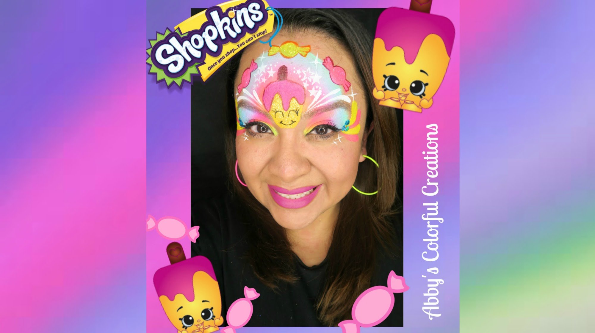 2000x1120 Shopkins Popsicle Face Painting - Shopkins Painting