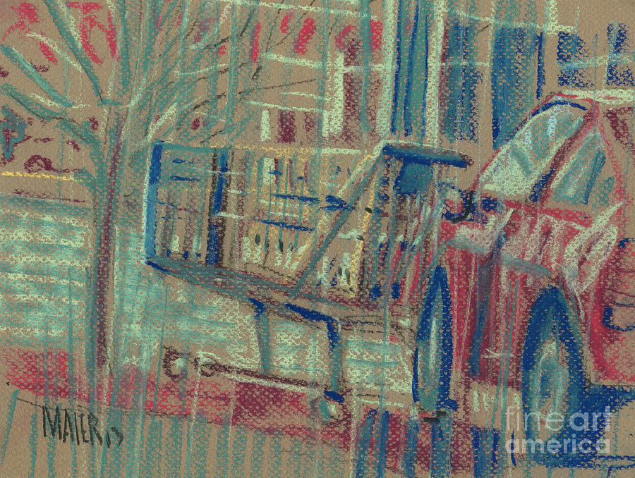 900x678 Shopping Cart Painting By Donald Maier - Shopping Cart Painting