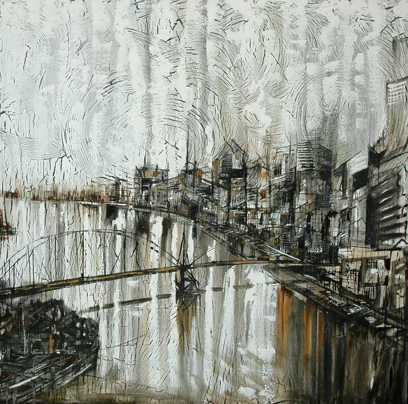 800x792 Artist P'Aut Art Painting Thailand - Shopping Cart Painting