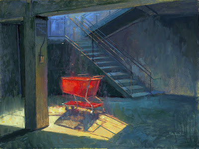 400x300 William Wray Red Cart - Shopping Cart Painting