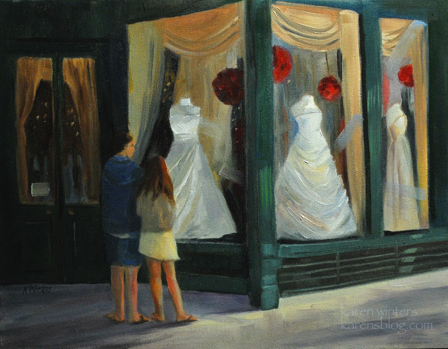 900x703 Mary Linns Bridal Shop Pasadena - Shopping Painting