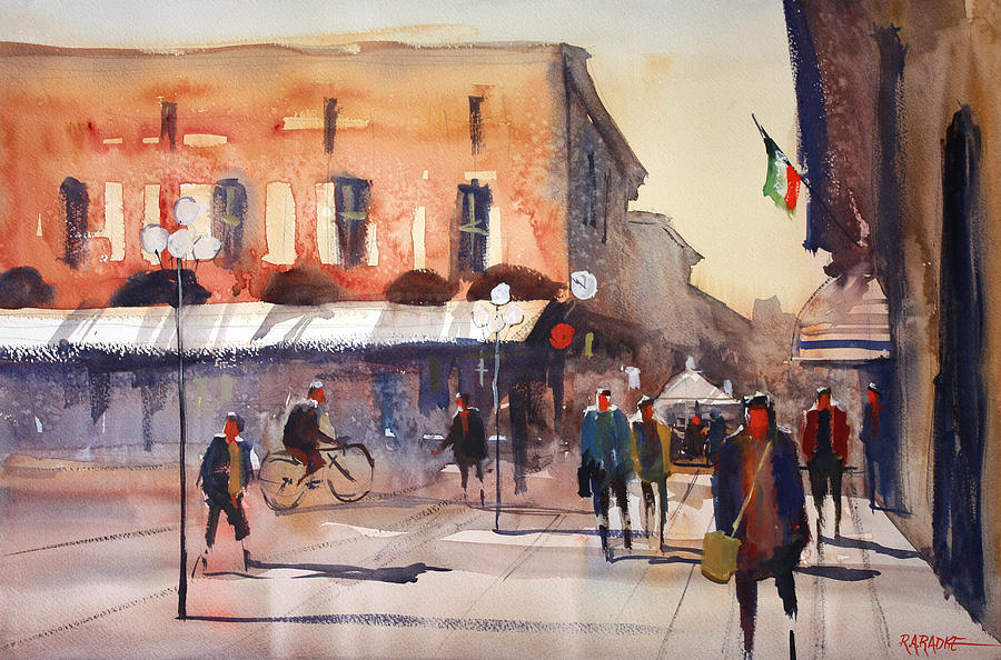900x594 Shopping In Italy Painting By Ryan Radke - Shopping Painting