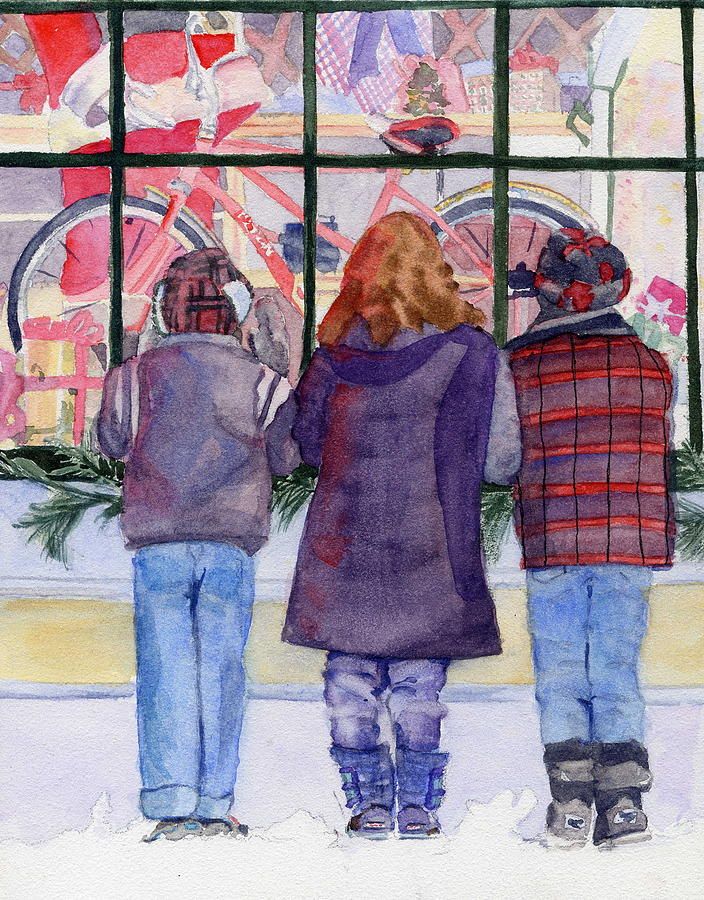 704x900 Window Shopping Painting - Shopping Painting