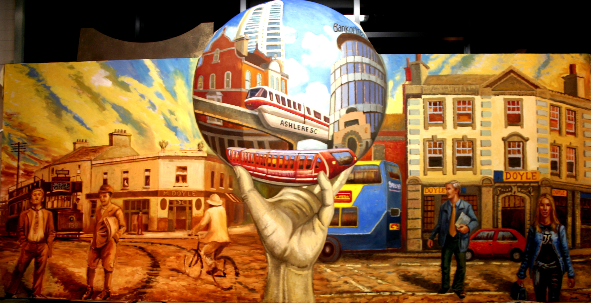 2456x1261 Ash Leaf Shopping Centre In Crumlin, Dublin Two Paintings I - Shopping Painting