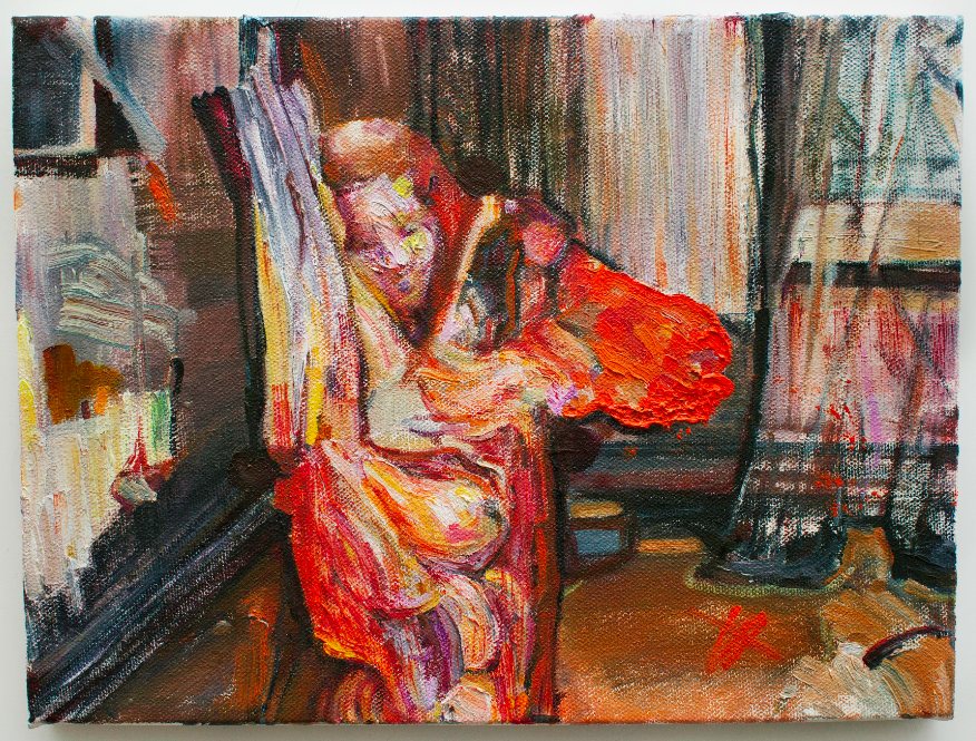 876x665 Cyborg Oil On Canvas, 18 X 24 Inches, 2017. Janna Avner - Shot Painting