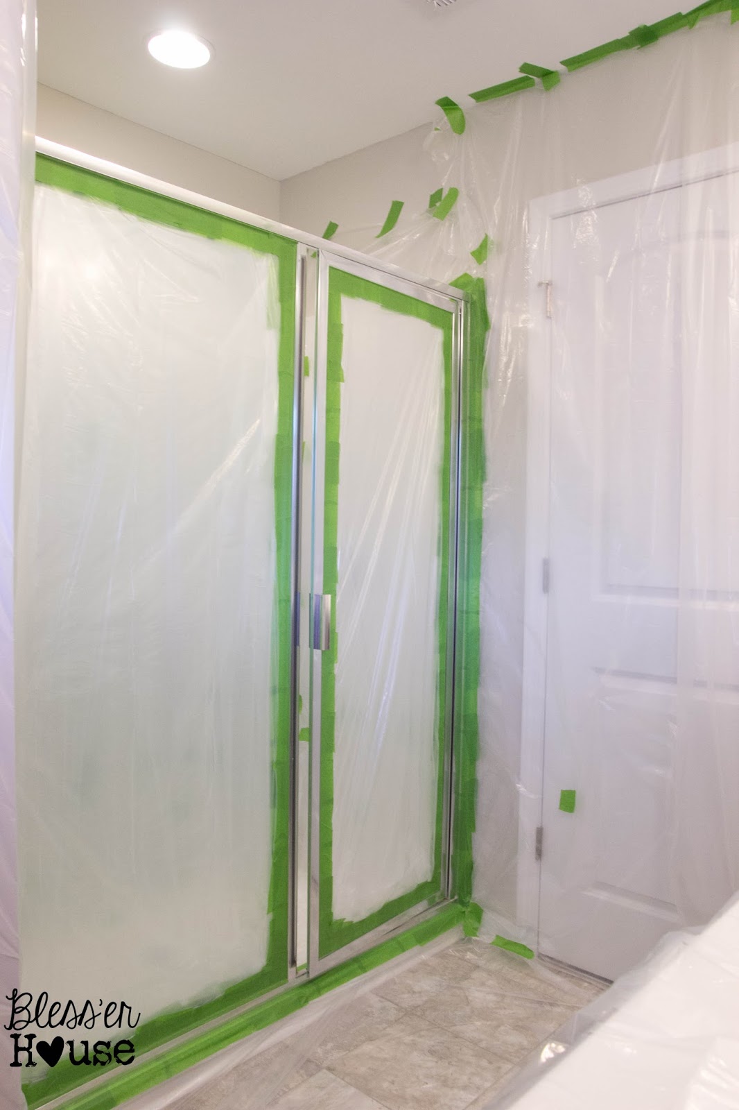 1066x1600 How Not To Paint A Shower Door (And How To Fix Spray Paint - Shower Painting