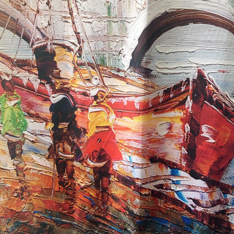 750x750 European Canvasoil Painting Pattern Town Church View Shower - Shower Painting