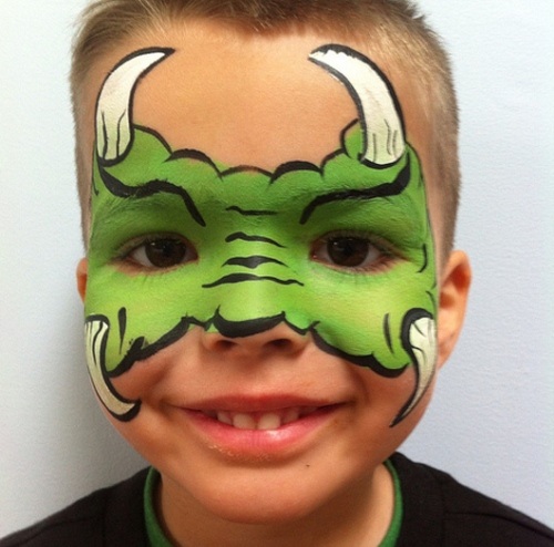 500x494 Face Paint Perfection Awesome Children's Face Paint Ideas - Shrek Face Painting