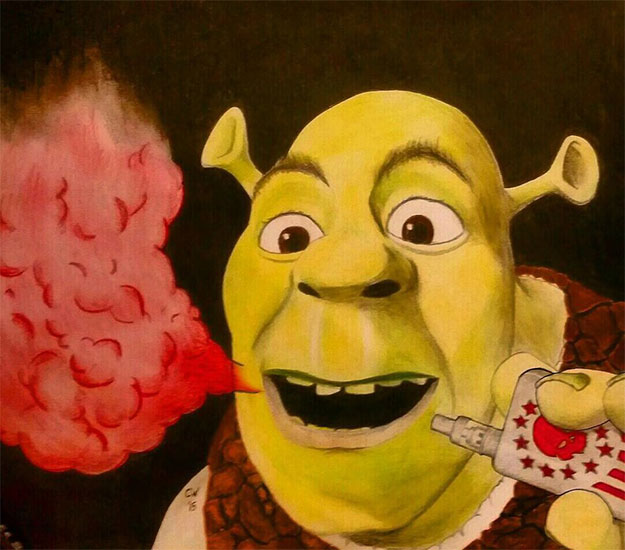 625x550 The Worst And Weirdest Shrek Fan Art - Shrek Painting