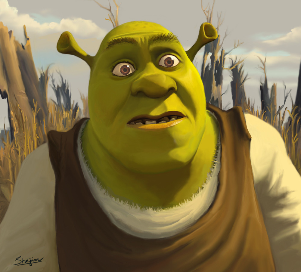 1000x904 Artstation - Shrek Painting