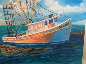 Shrimp Boat Painting at PaintingValley.com | Explore collection of ...