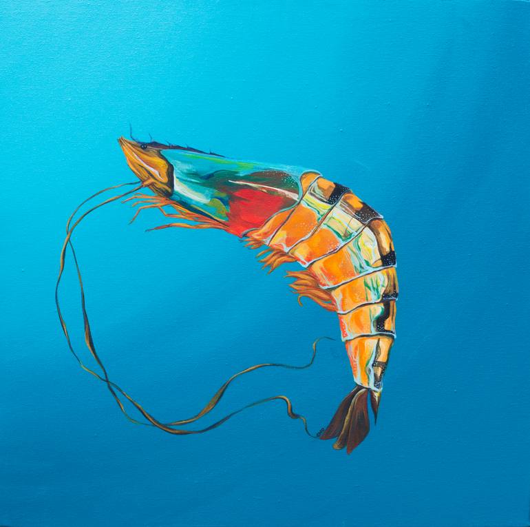 770x765 Saatchi Art Tiger Shrimp Painting By Sejong Cho - Shrimp Painting