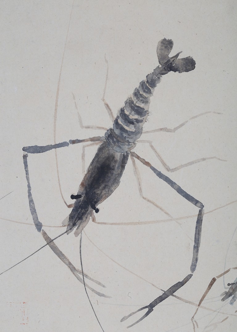 768x1076 Wang Yacheng Color And Ink Shrimp Painting - Shrimp Painting