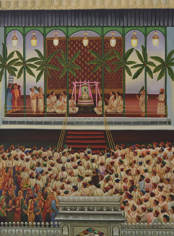 662x900 Shrinathji Sabha Painting By Durshit Bhaskar - Shrinathji Painting