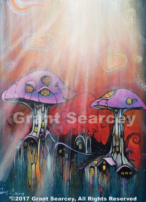 469x650 Shroom Village Grant Searcey Artwork - Shroom Painting