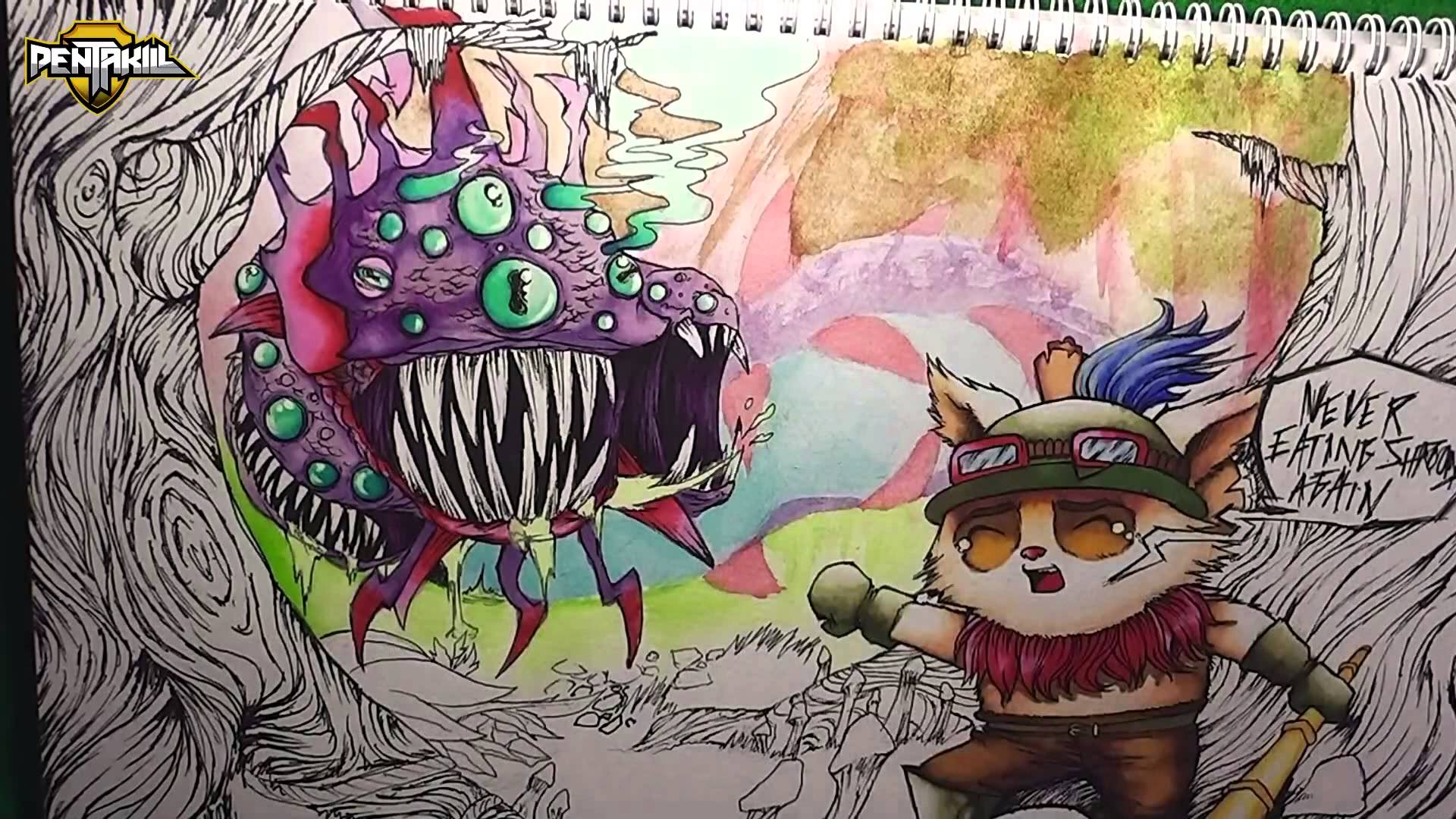 1920x1080 Teemo On Shrooms Speed Painting - Shroom Painting