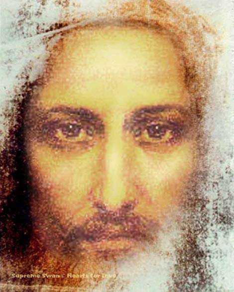 470x587 Supreme Swan Christ Shroud Of Turin Art Print - Shroud Of Turin Painting