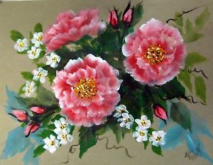 300x232 Painting By Aceo Painter Acrylic On Paper 8x6 Wild Roses - Shrub Painting