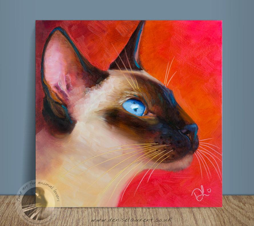 890x790 Siamese Cat Profile - Siamese Cat Painting