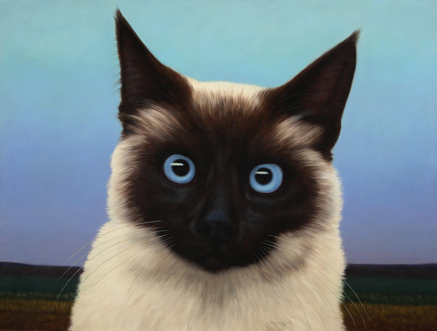 900x683 Machka 2001 Painting By James W Johnson - Siamese Cat Painting