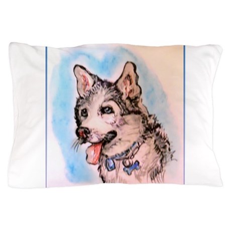 460x460 Siberian Husky Painting Pillow Case By Meowries - Siberian Husky Painting