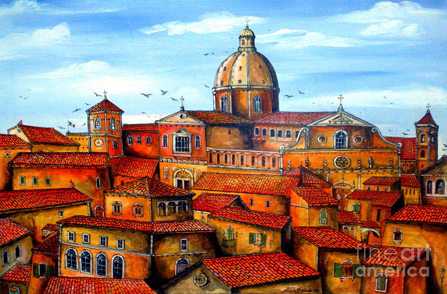 900x593 Piazza Armerina Sicily Painting By Roberto Gagliardi - Sicily Painting
