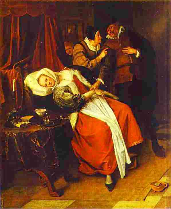 597x732 Oil Paintingsick Woman And A Doctor. C. 1660 - Sick Painting