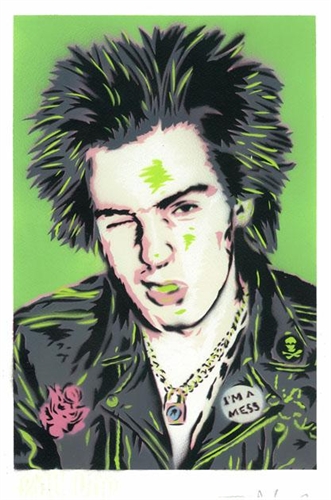 331x500 Sid Vicious' Original Painting By Artist Jason Adams Tainted Visions - Sid Vicious Painting
