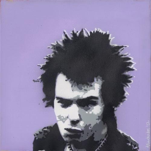 500x498 Sid Vicious By Lucy Giles 10x10 Canvas Painting - Sid Vicious Painting