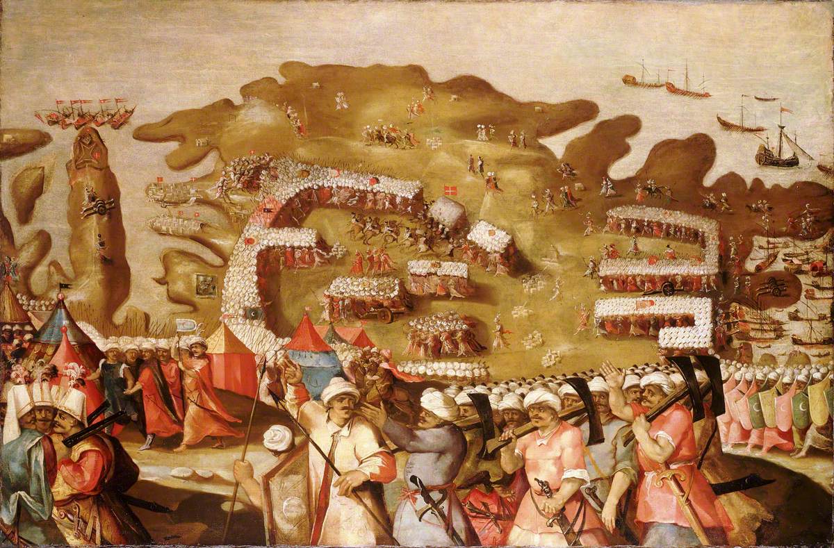 1200x789 The Siege Of Malta Arrival Of The Turkish Fleet, 20 May 1565 Art Uk - Siege Of Malta Painting