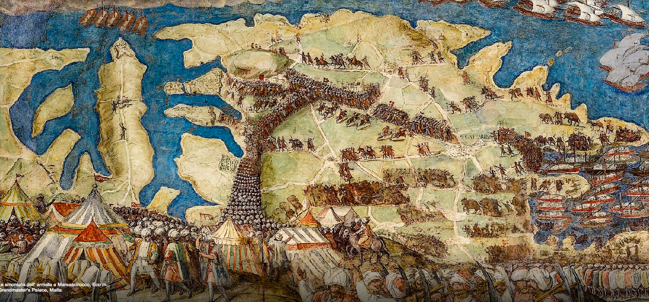 1310x610 Great Siege Frescoes In Online Exhibition Boco Boutique - Siege Of Malta Painting
