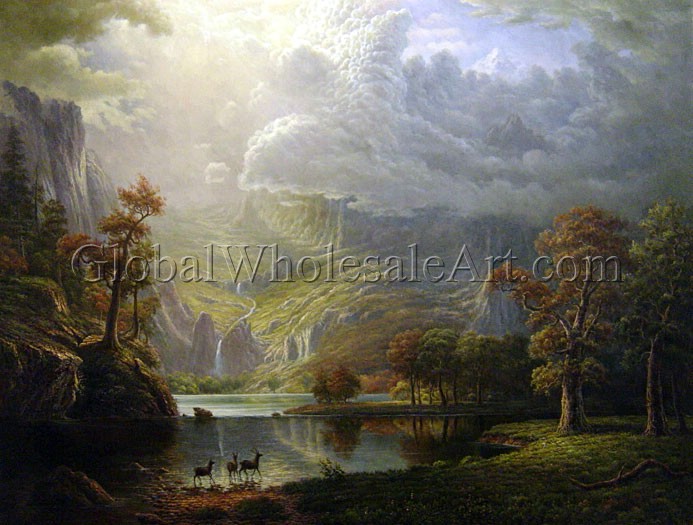 693x525 Albert Bierstadt - Sierra Nevada Painting