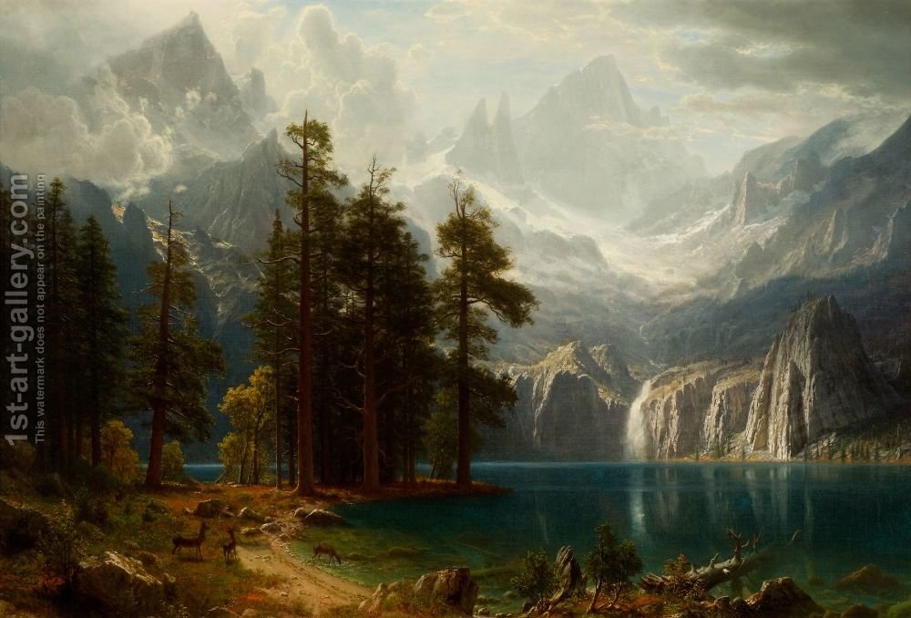 1000x678 Sierra Nevada I Albert Bierstadt Reproduction 1st Art Gallery - Sierra Nevada Painting